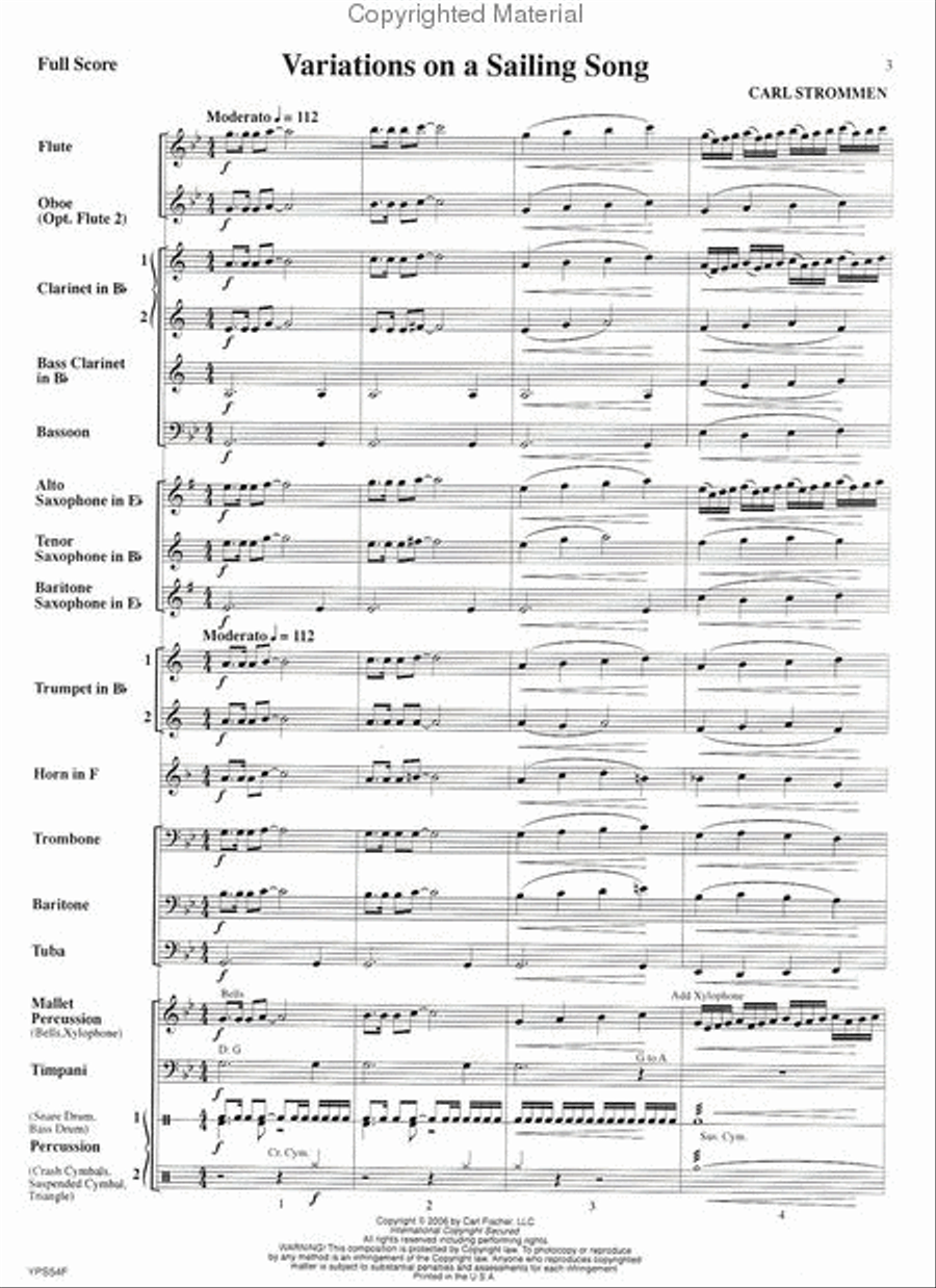 Variations on a Sailing Song Concert Band scores gallery preview page 2