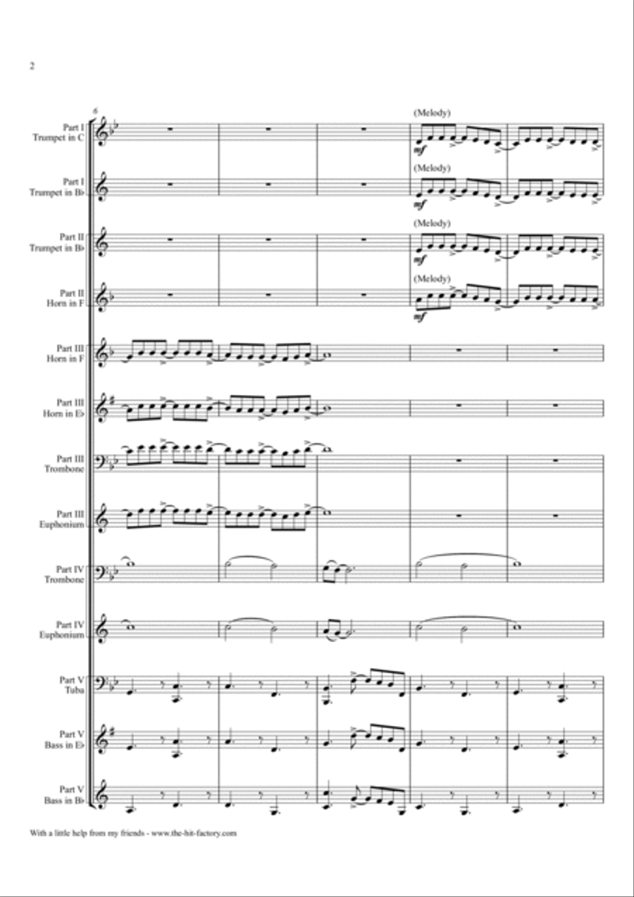 With A Little Help From My Friends Euphonium scores gallery preview page 2