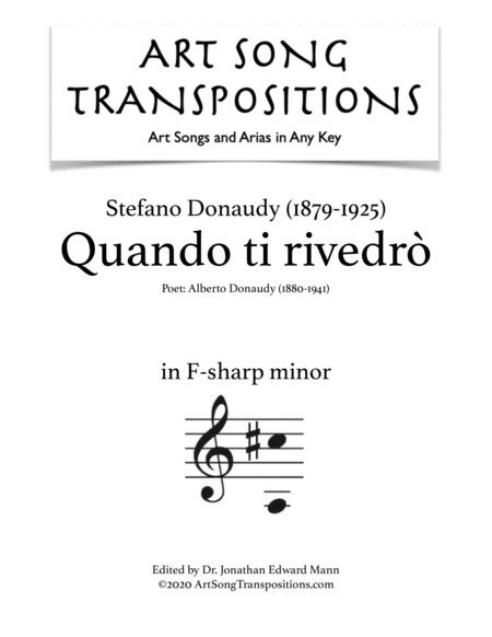 DONAUDY: Quando ti rivedrò (transposed to F-sharp minor)