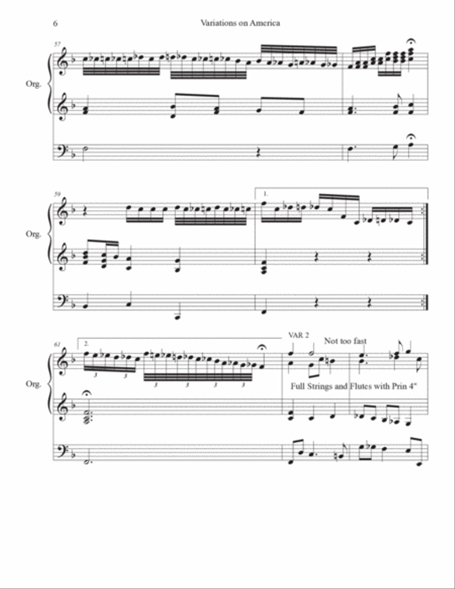 Variations on America. Organ Solo Organ Solo scores gallery preview page 6