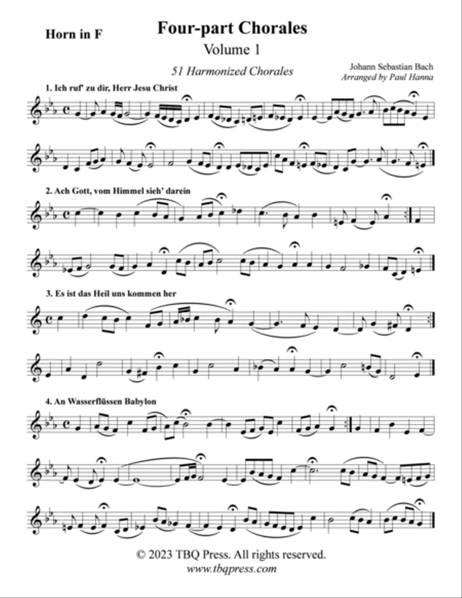 Four-part Chorales, Volume 1. 51 Harmonized chorales. 4-Part scores gallery preview page 4
