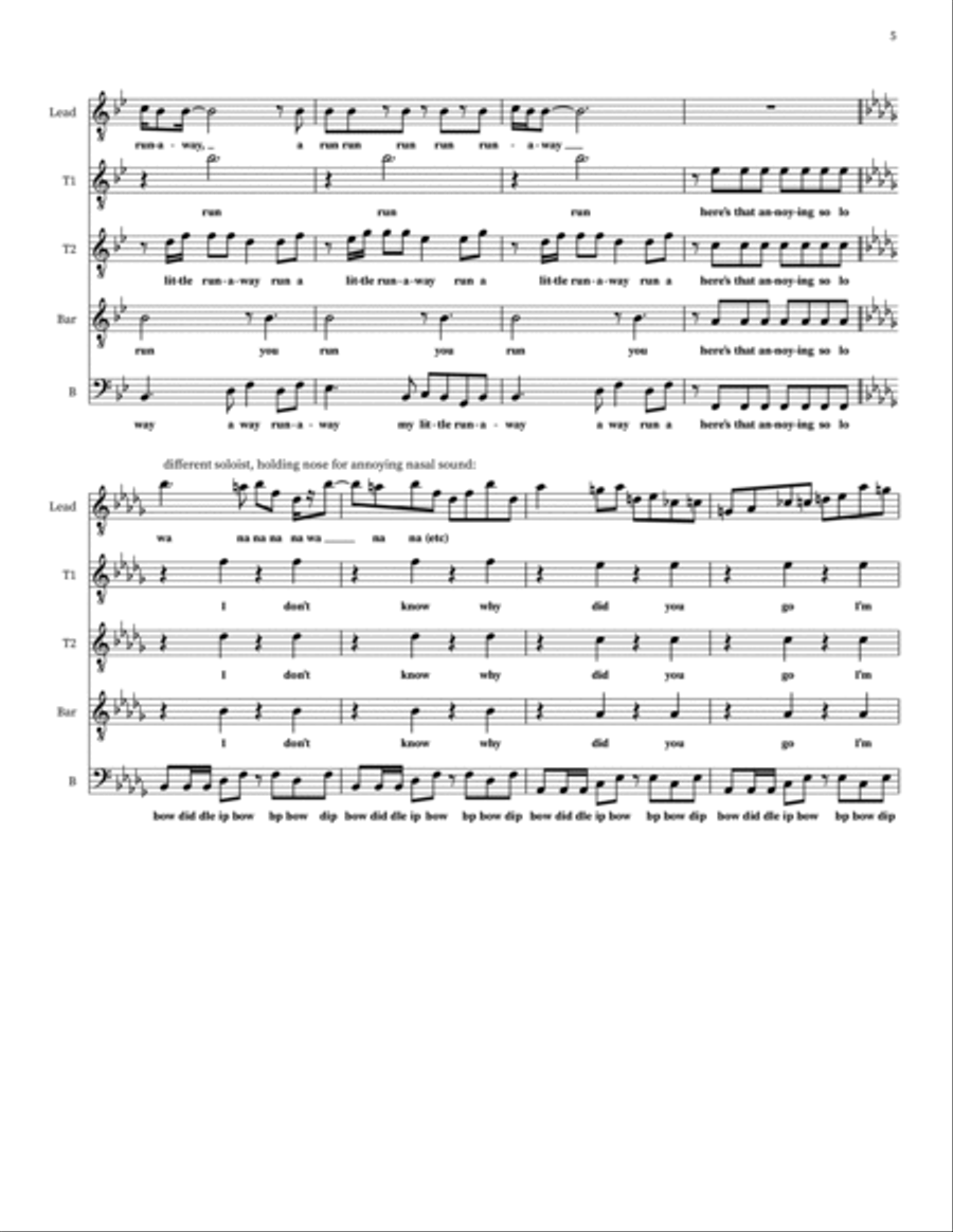 Runaway TTBB scores gallery preview page 5