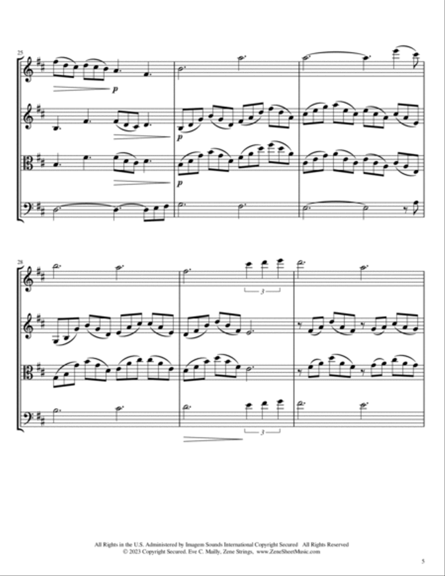 Can't Help Falling In Love String Trio scores gallery preview page 5