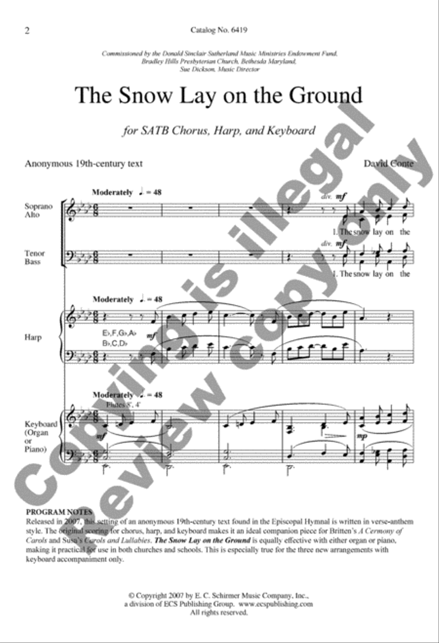 The Snow Lay on the Ground 4-Part scores gallery preview page 2