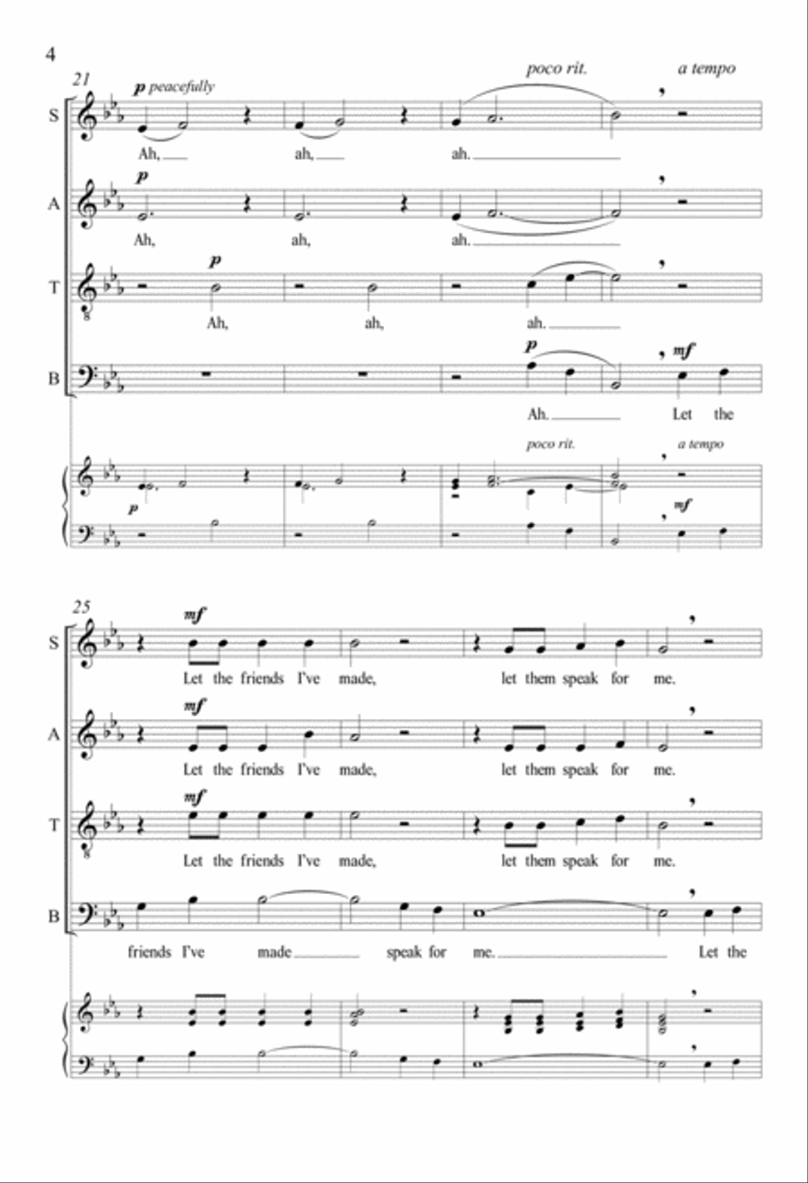 Let the Life I've Lived Speak for Me 4-Part scores gallery preview page 5