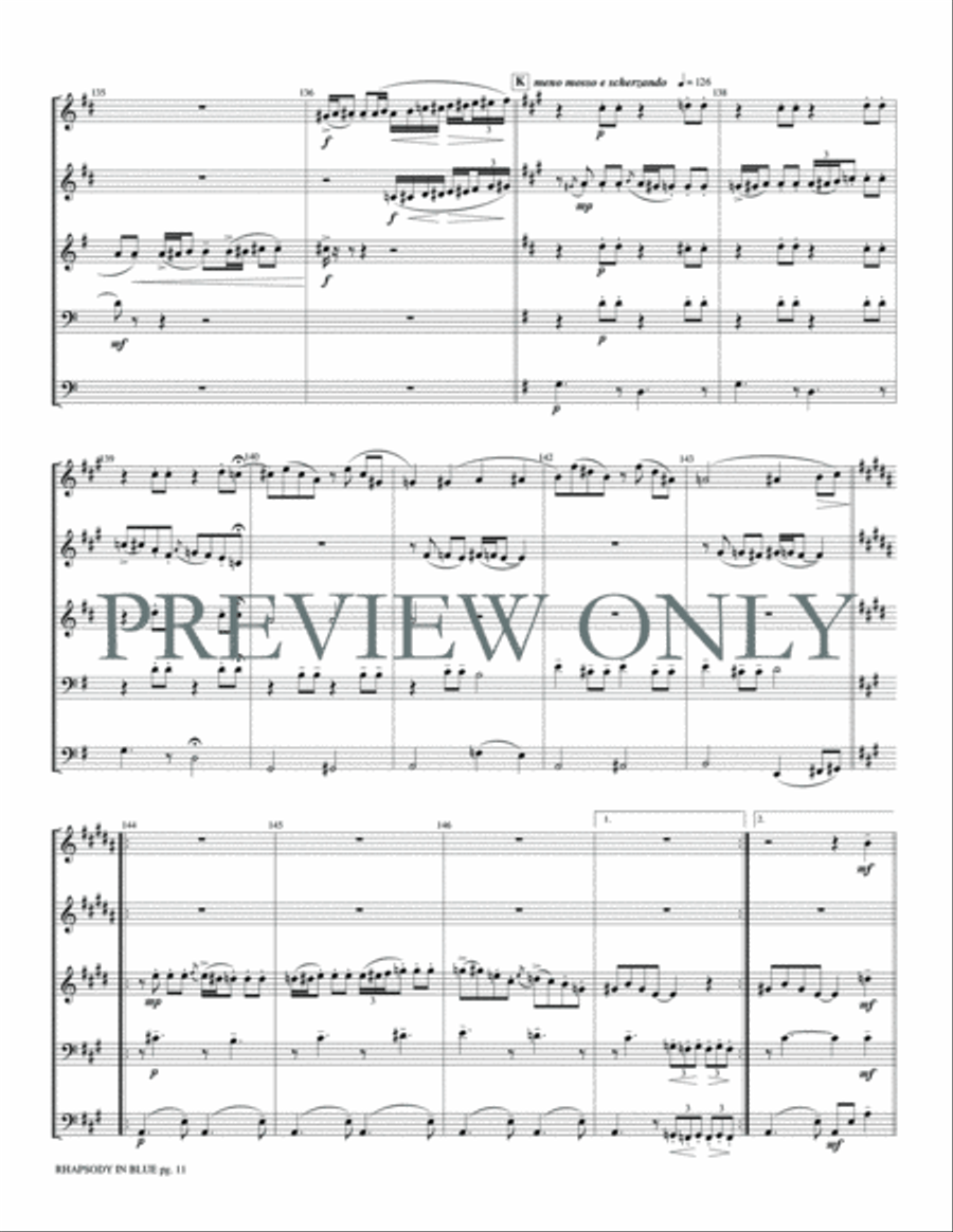 Rhapsody in Blue Rhapsody in Blue Brass Quintet scores gallery preview page 13