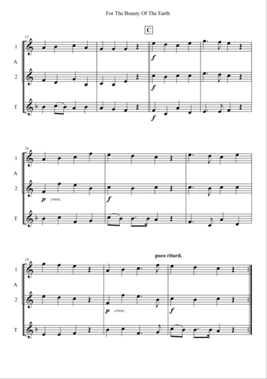 For The Beauty Of The Earth Woodwind Trio scores gallery preview page 2