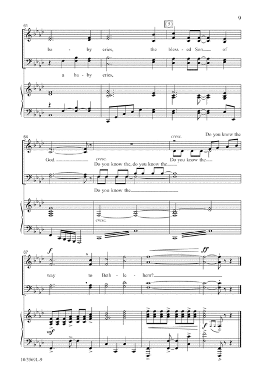 Do You Know the Way to Bethlehem? 4-Part scores gallery preview page 10