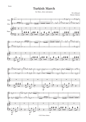 Turkish March by Mozart for Flute, Oboe (or 2 Flutes) and Piano