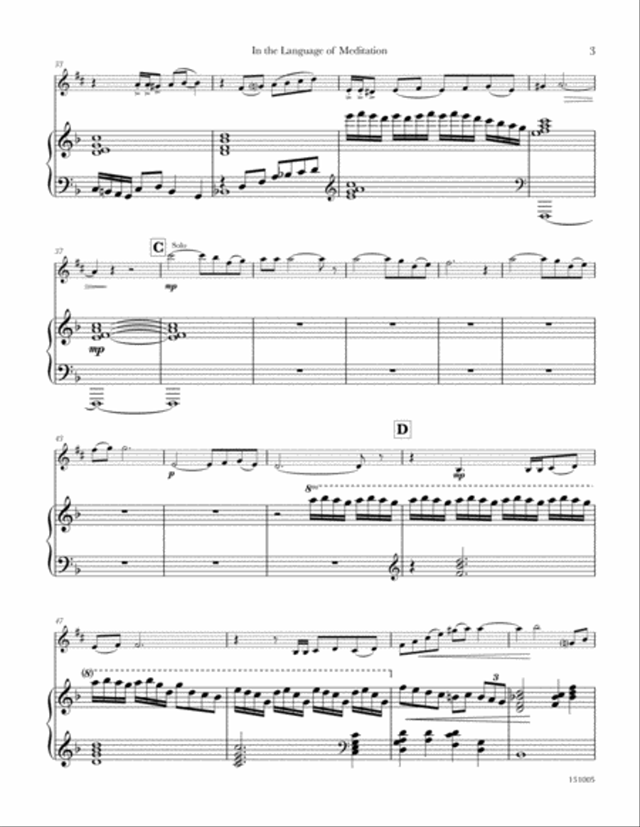 In the Language of Meditation for alto saxophone & piano Alto Saxophone scores gallery preview page 5