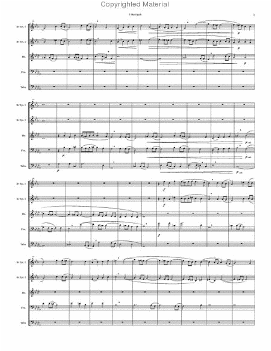 5 Madrigals, Vol. 1 Brass Quintet scores gallery preview page 4
