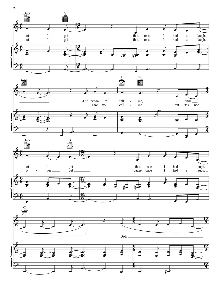 Once I Had A Laugh Piano, Vocal, Guitar scores gallery preview page 2