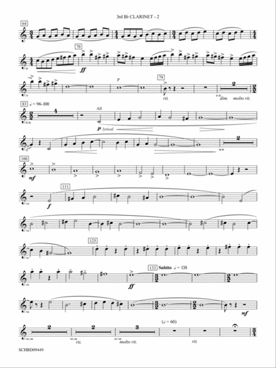 Psalm 46: 3rd B-flat Clarinet Concert Band scores gallery preview page 2