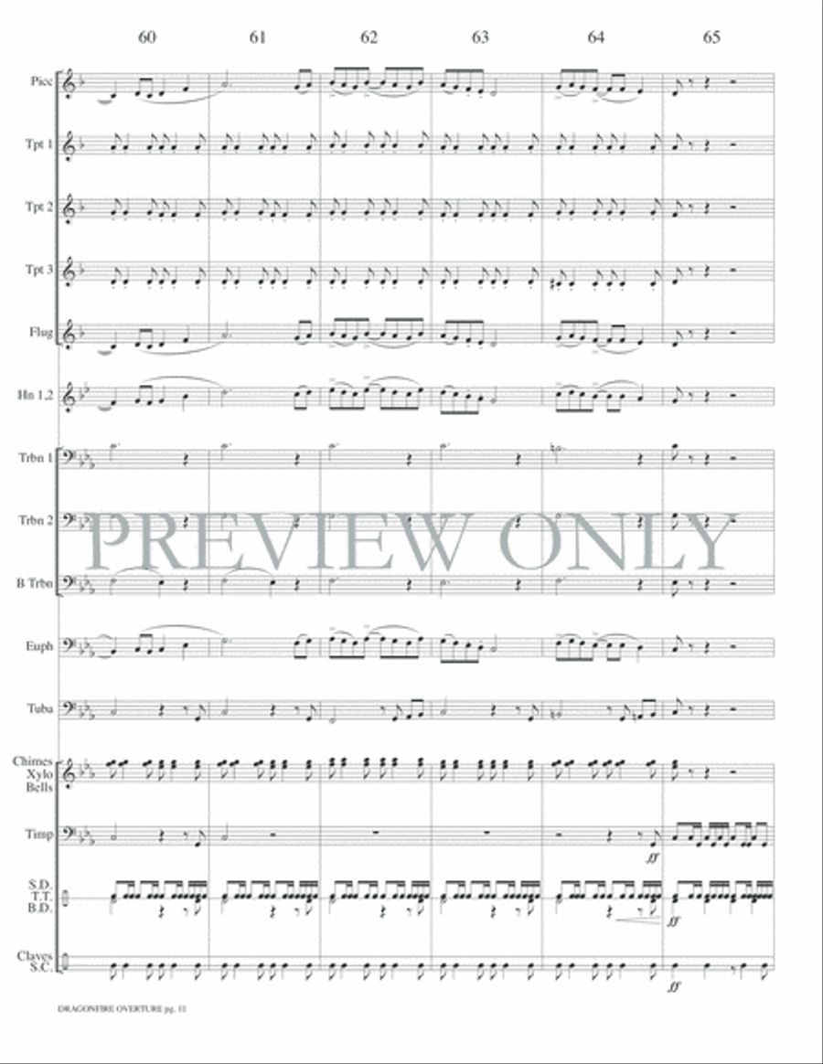 Dragonfire Overture Small Ensemble scores gallery preview page 13