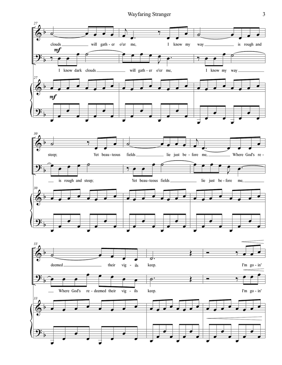 Wayfaring Stranger (SB) Wayfaring Stranger (SB) 2-Part scores gallery preview page 3