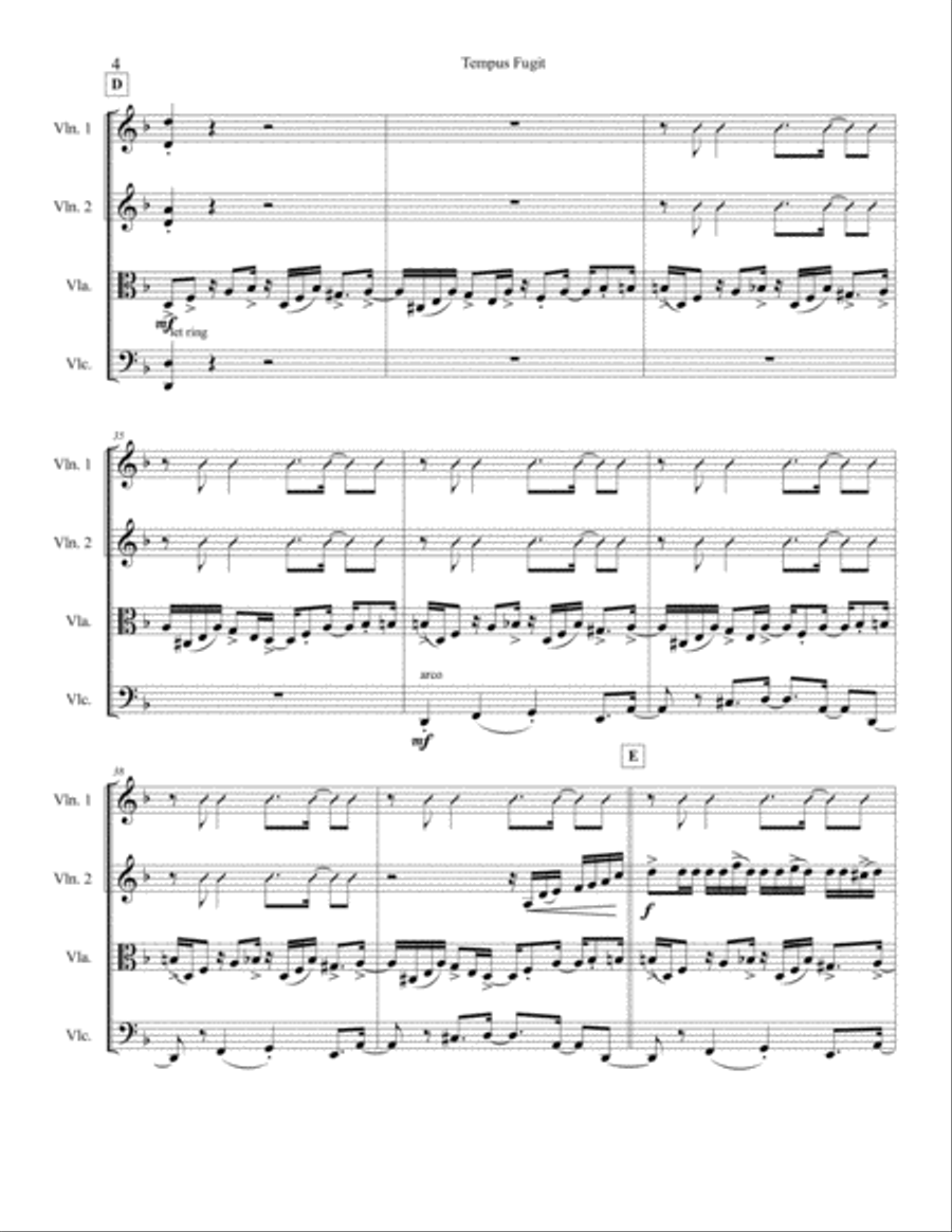Tempus Fugit - String Quartet String Quartet scores gallery preview page 5