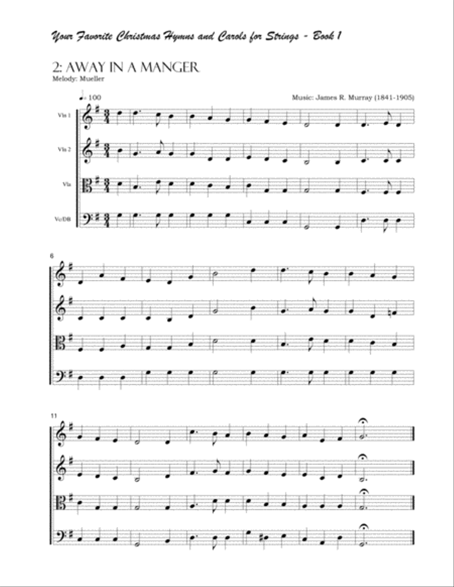 Your Favorite Christmas Hymns and Carols for Strings, Book 1 String Orchestra scores gallery preview page 4