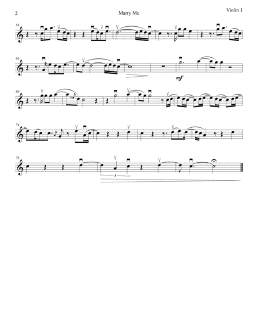Marry Me Marry Me String Quartet scores gallery preview page 2