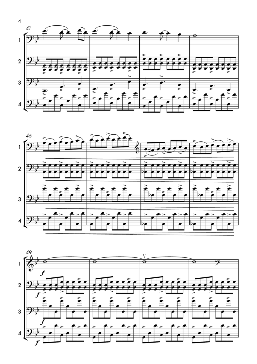 Temporimasto (Cello Quartet) String Quartet scores gallery preview page 5