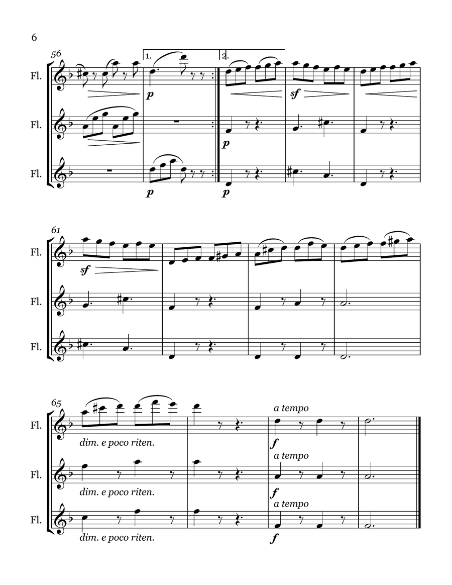 Le Tarantelle for Flute Trio Flute Trio scores gallery preview page 6