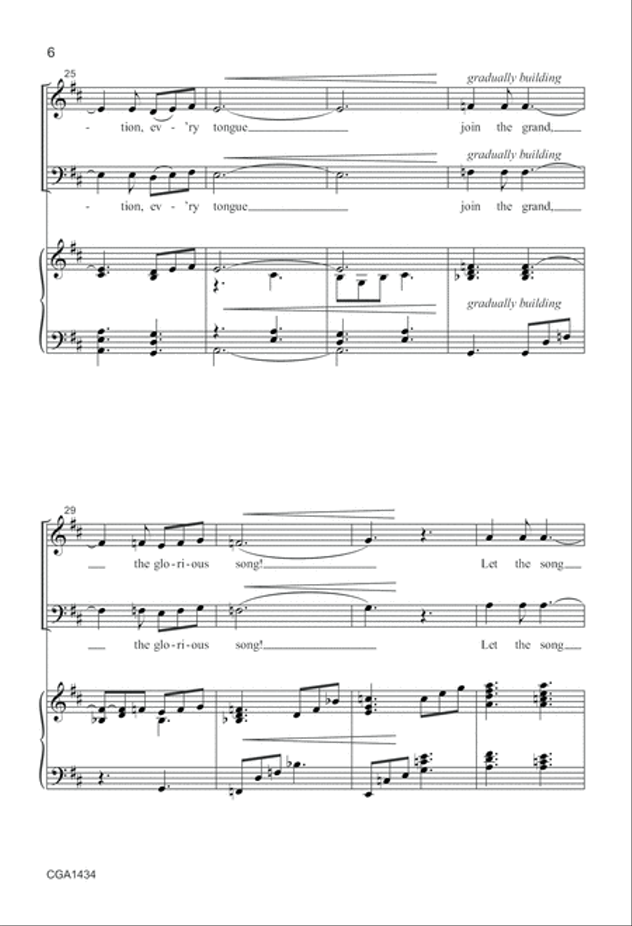 Let the Song Go Round the Earth 4-Part scores gallery preview page 6