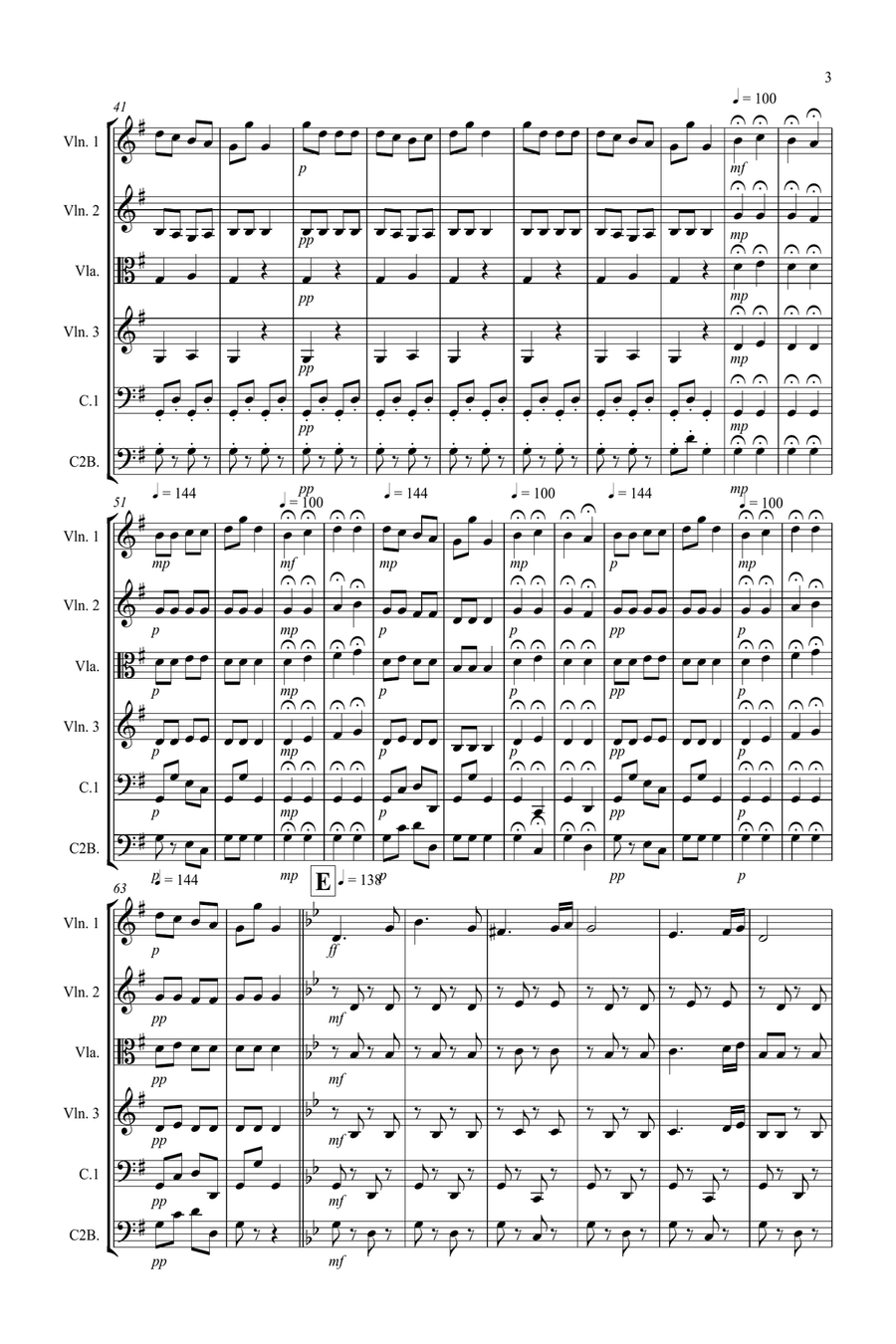 Hungarian Dance No.5 for String Orchestra String Quartet scores gallery preview page 3