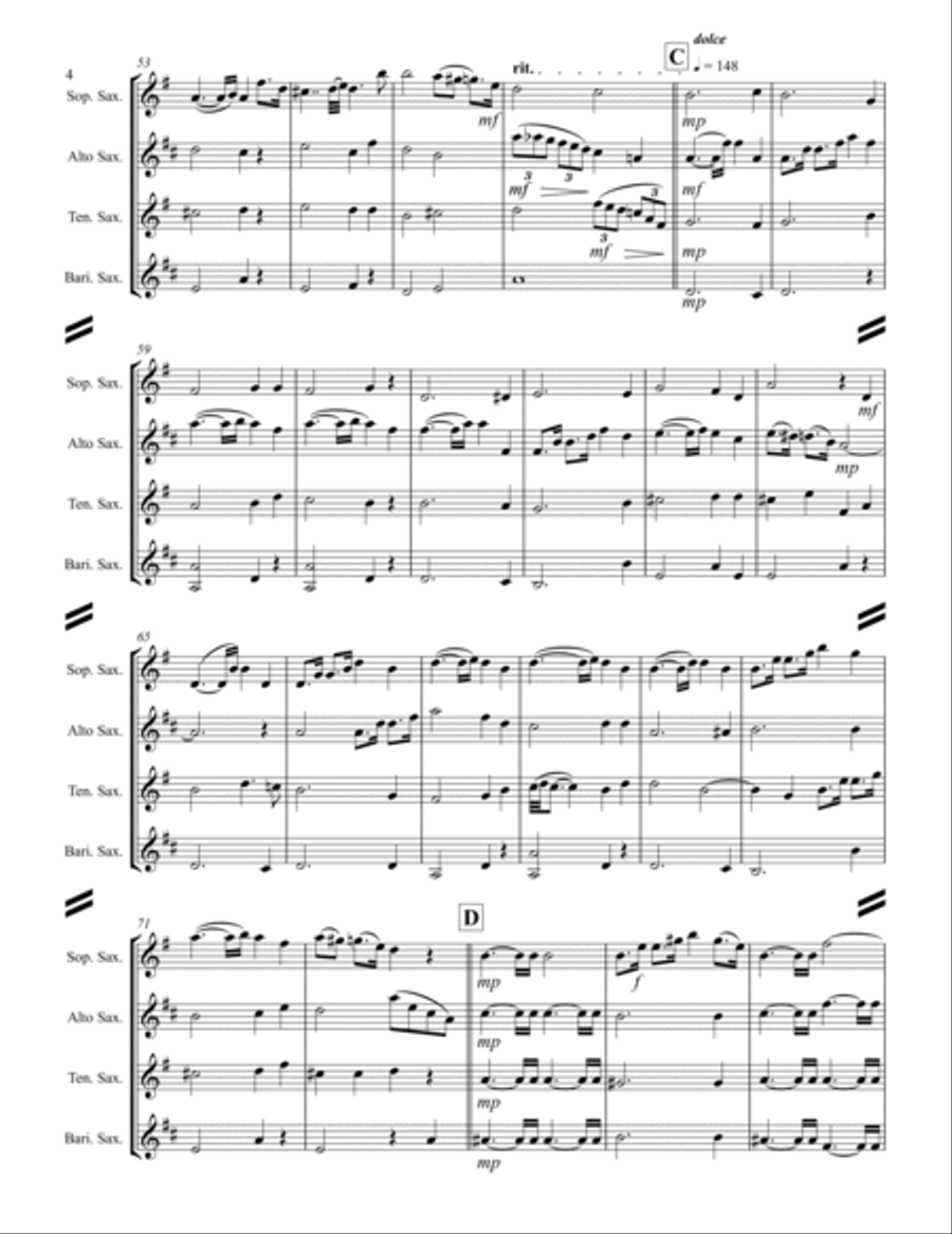 Lohengrin – Prelude to Act III (for Saxophone Quartet SATB) Saxophone Quartet scores gallery preview page 5