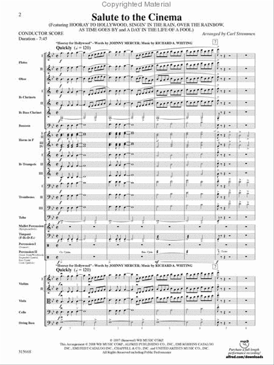 Salute to the Cinema Full Orchestra scores gallery preview page 2