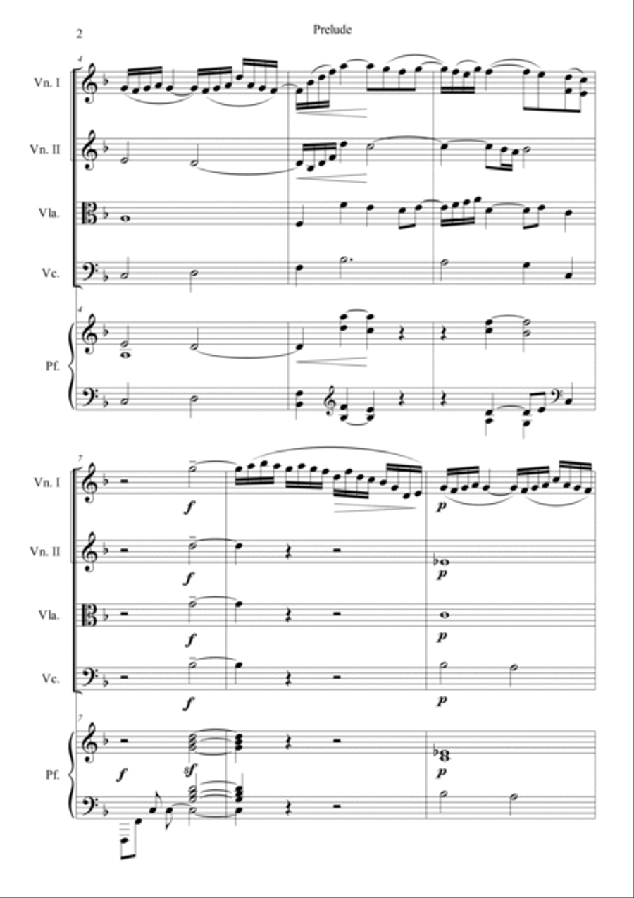 Prelude from Bergamasuqe Suite Piano Quintet scores gallery preview page 2