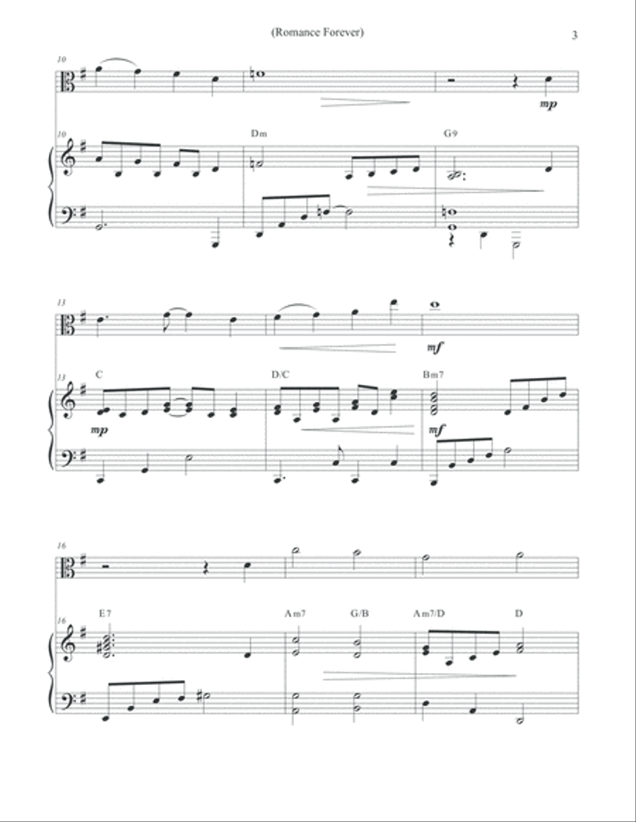 Romance Forever - Viola, Piano, and Light Orchestration Viola scores gallery preview page 3