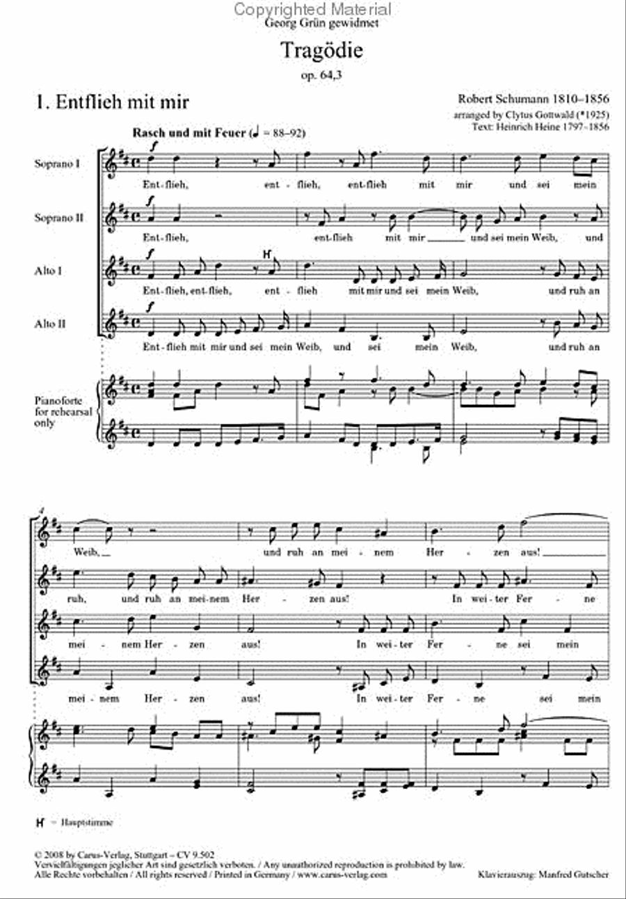 Schumann/Gottwald: Tragodie Choir scores gallery preview page 2