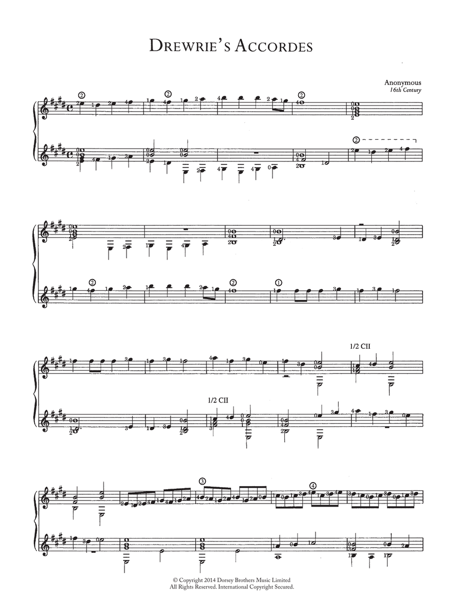 Drewrie's Accordes Acoustic Guitar scores gallery preview page 1