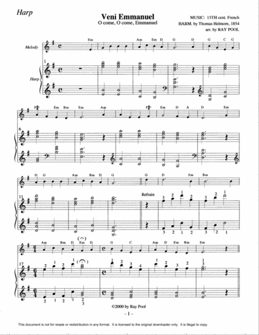 Hymn Accompaniments for All Harpists Volume 1 Handbell Choir scores gallery preview page 5