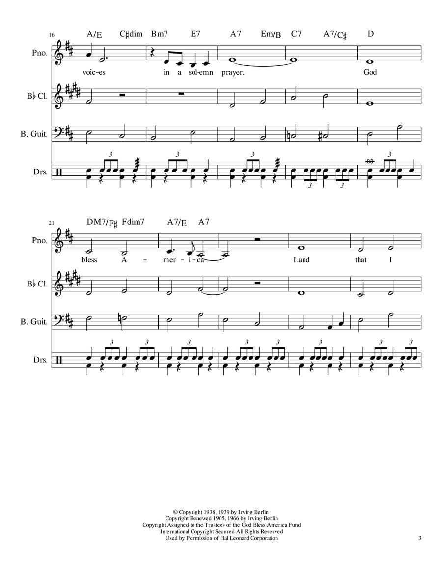 God Bless America by Celine Dion Piano, Vocal, Guitar - Digital Sheet Music page 3