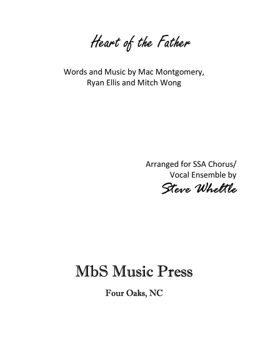 Heart Of The Father Heart Of The Father SSA scores gallery preview page 1