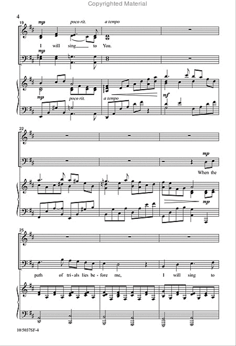 I Will Sing to You 4-Part scores gallery preview page 4