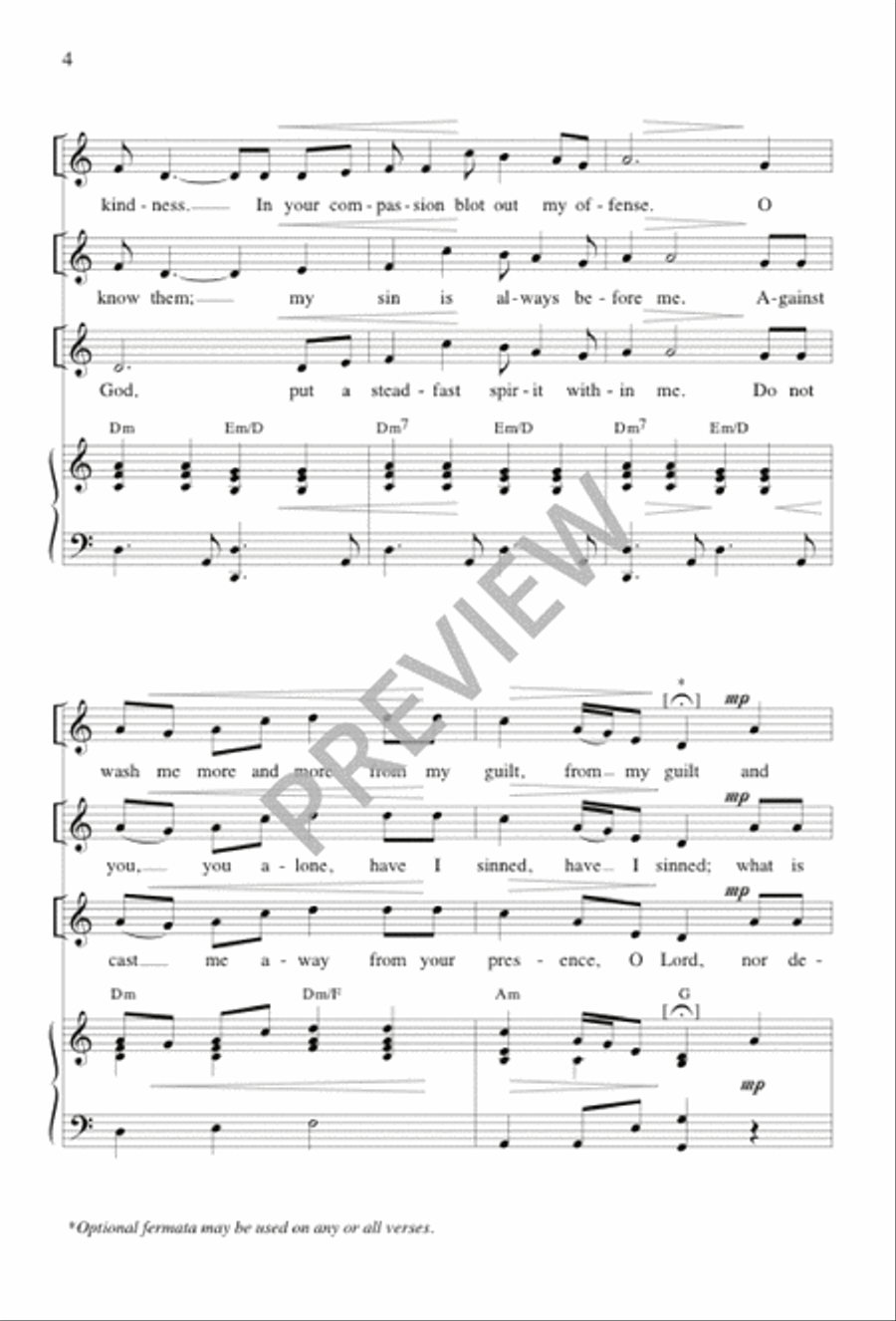 Psalm and Gospel Acclamation for Lent 4-Part scores gallery preview page 3