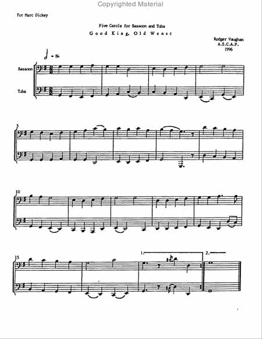 Five Carols Bassoon scores gallery preview page 2