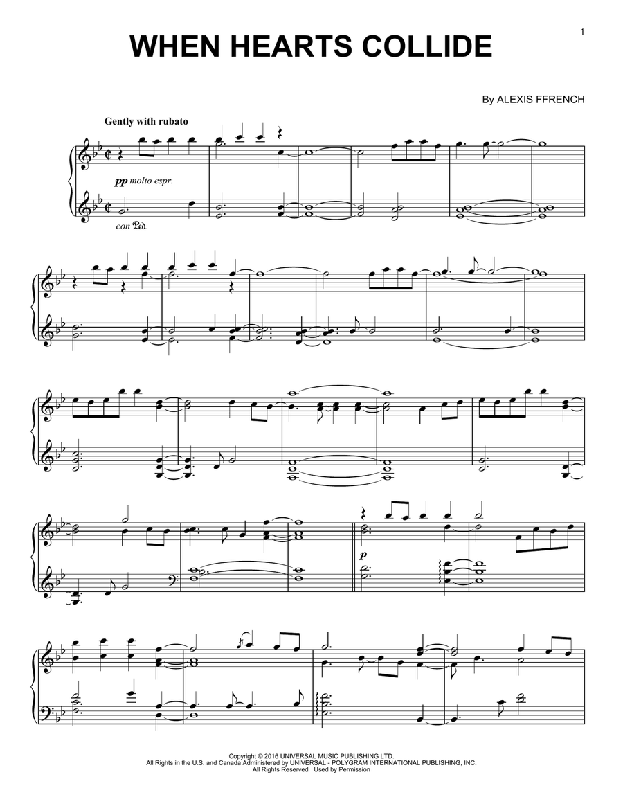 When Hearts Collide When Hearts Collide Piano Solo scores gallery preview page 1