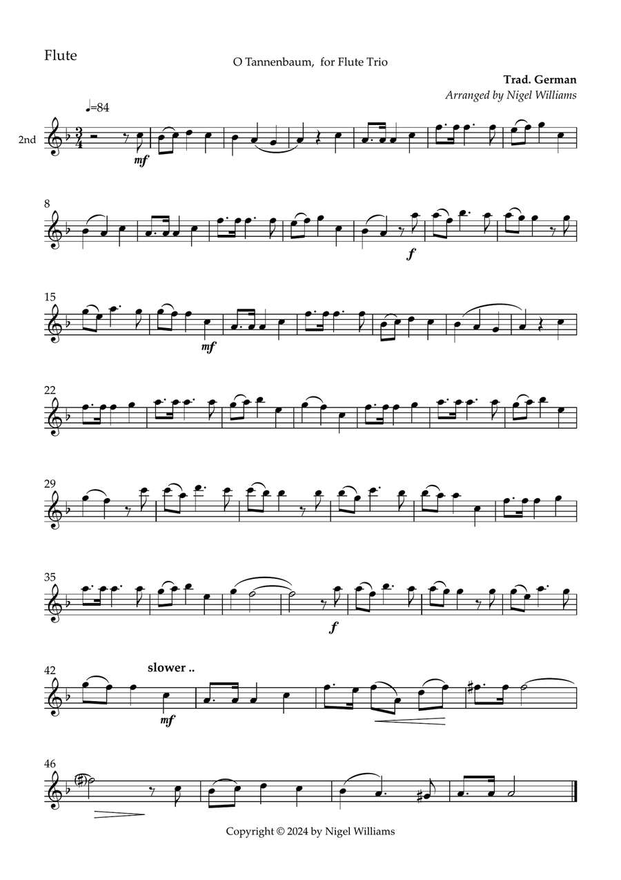O Christmas Tree (O Tannenbaum) Flute Trio scores gallery preview page 2