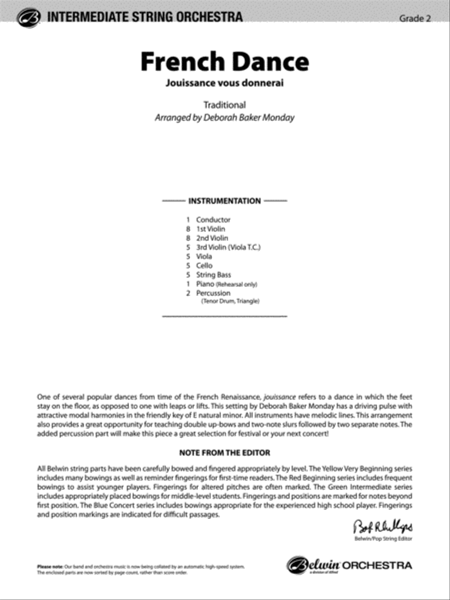 French Dance: Score String Orchestra scores gallery preview page 1