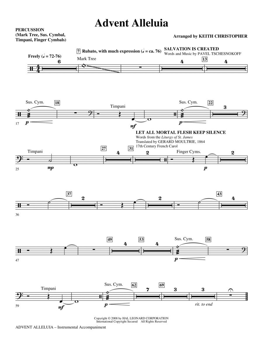 Advent Alleluia - Percussion Choir scores gallery preview page 1