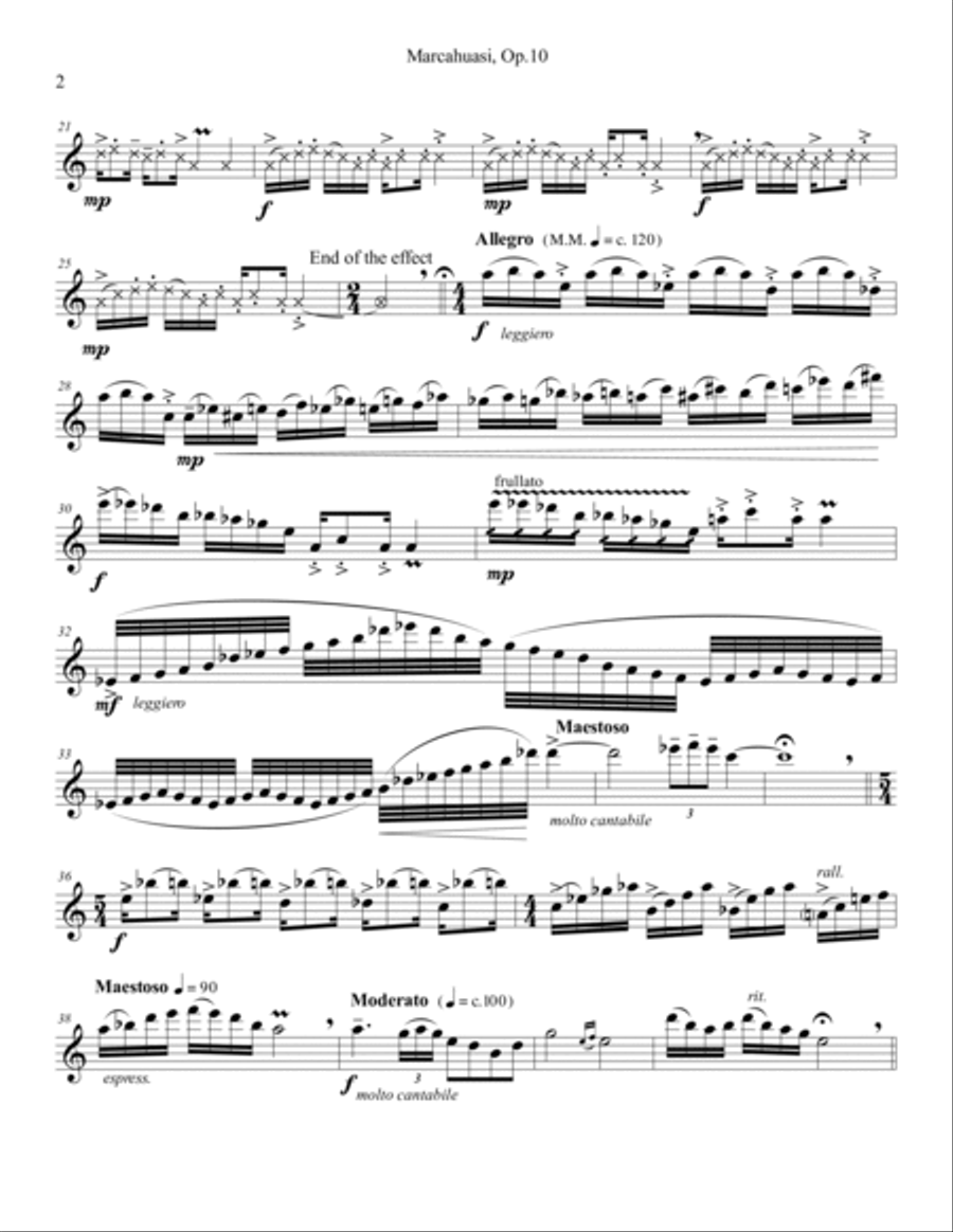 Marcahuasi, Op.10 for solo flute (Piccolo version) Piccolo scores gallery preview page 2