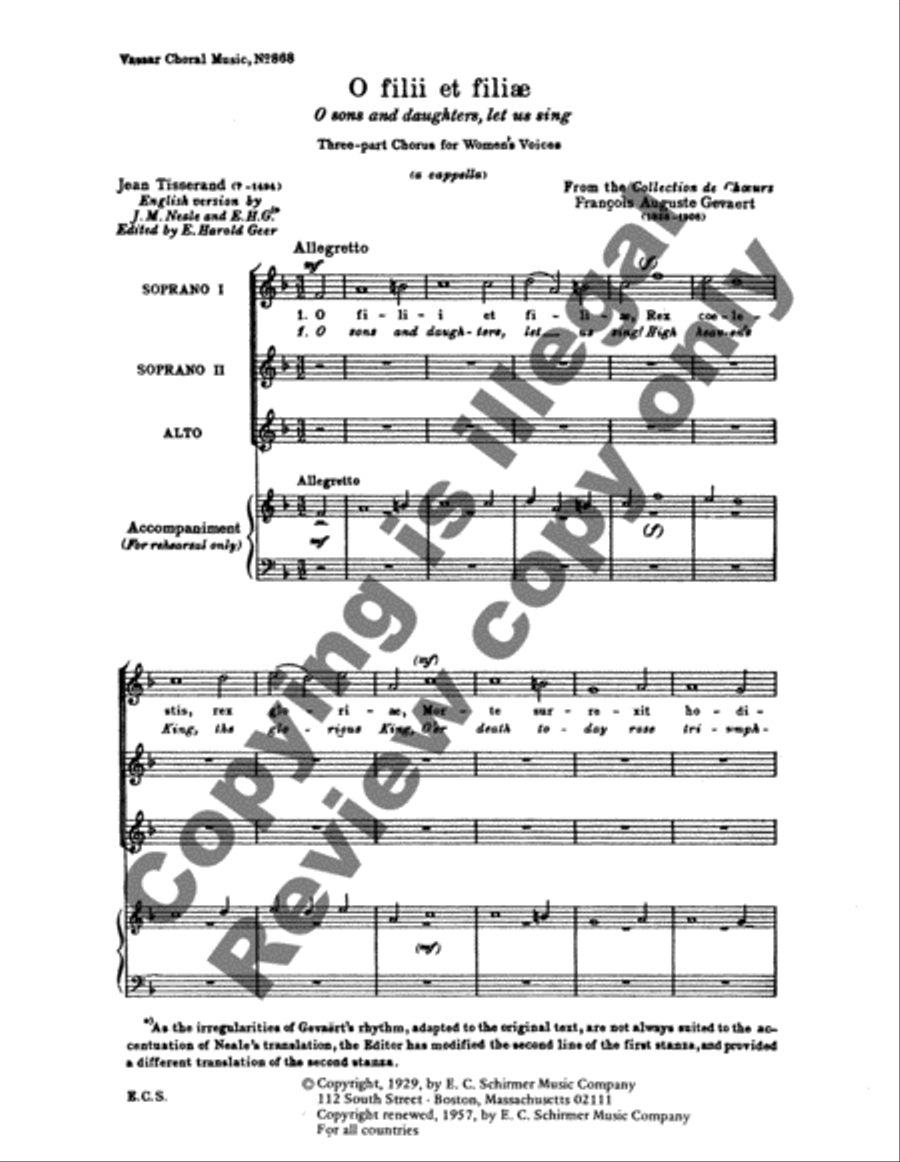 O filii et filiae (O Sons and Daughters) SSA scores gallery preview page 3