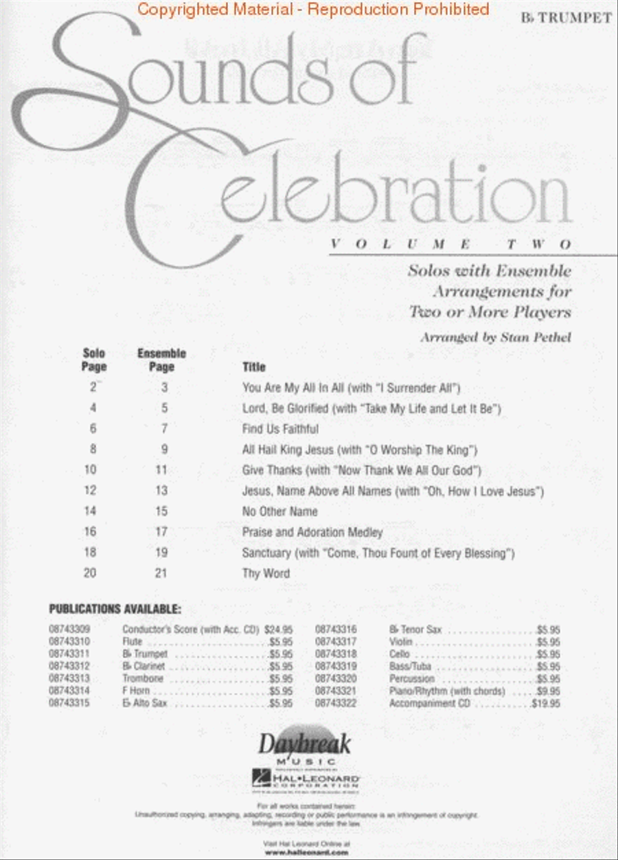 Sounds of Celebration – Volume 2 Trumpet Solo scores gallery preview page 2