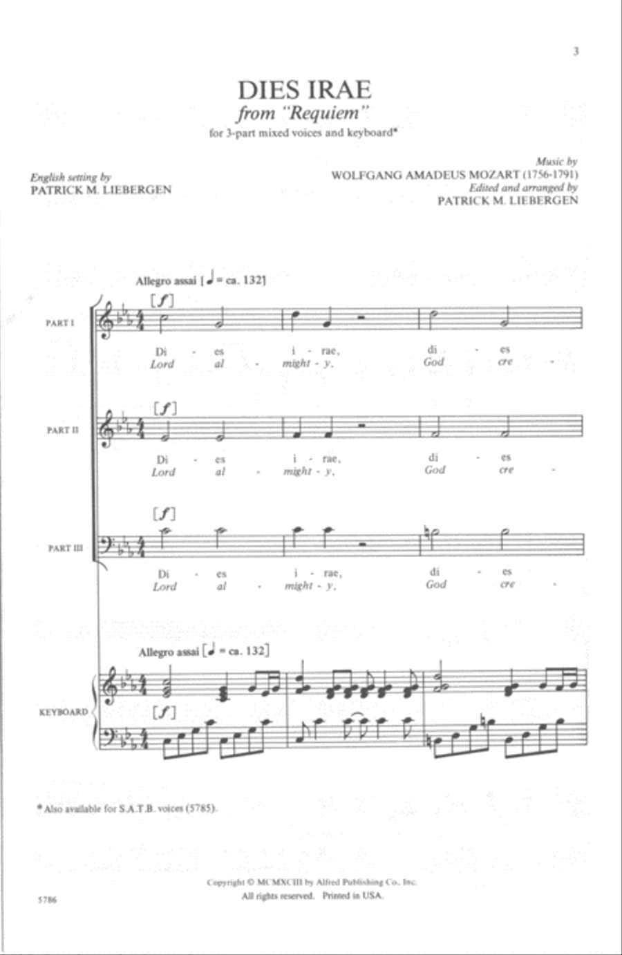 Dies Irae (from Requiem) Dies Irae (from Requiem) 3-Part scores gallery preview page 2