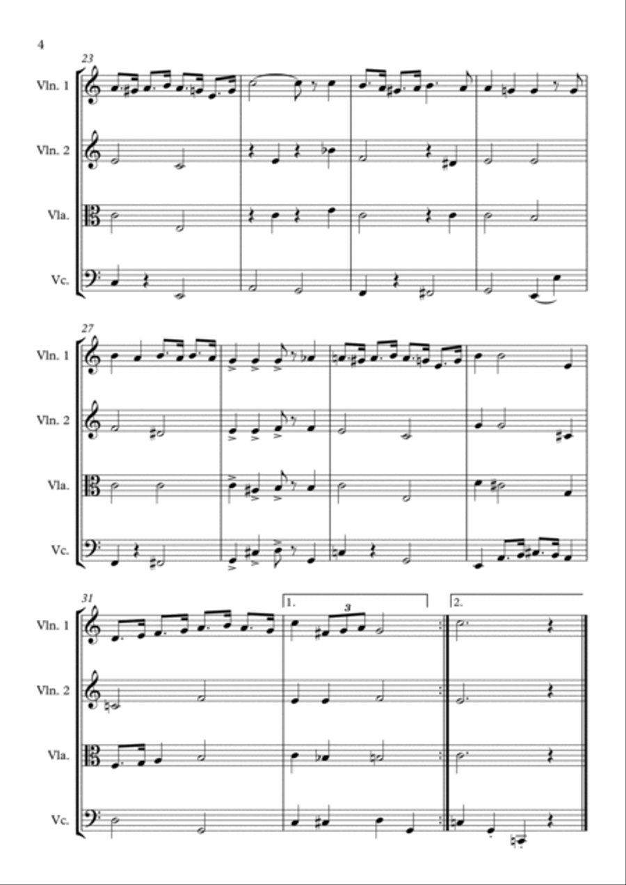 Jolly Holiday String Quartet scores gallery preview page 4
