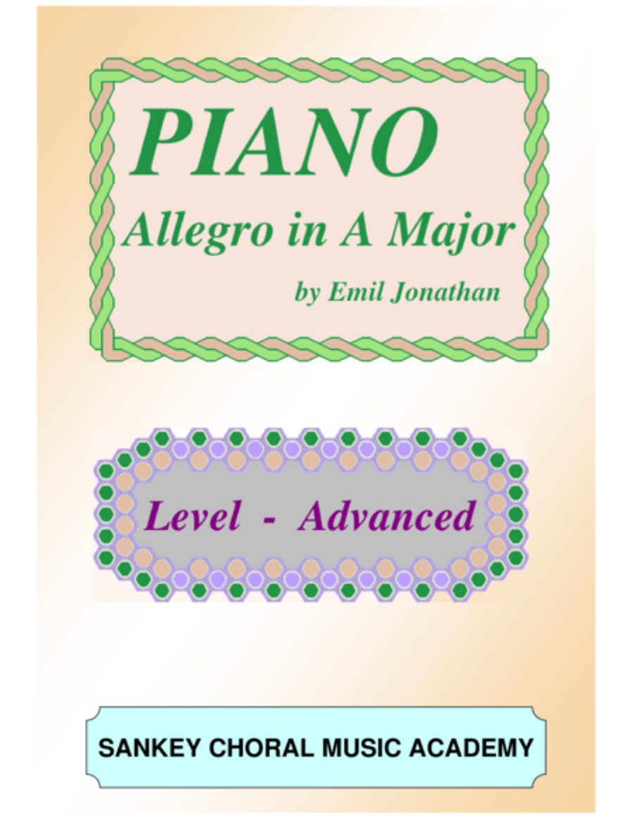 Allegro in A Major Allegro in A Major Piano Solo scores gallery preview page 1