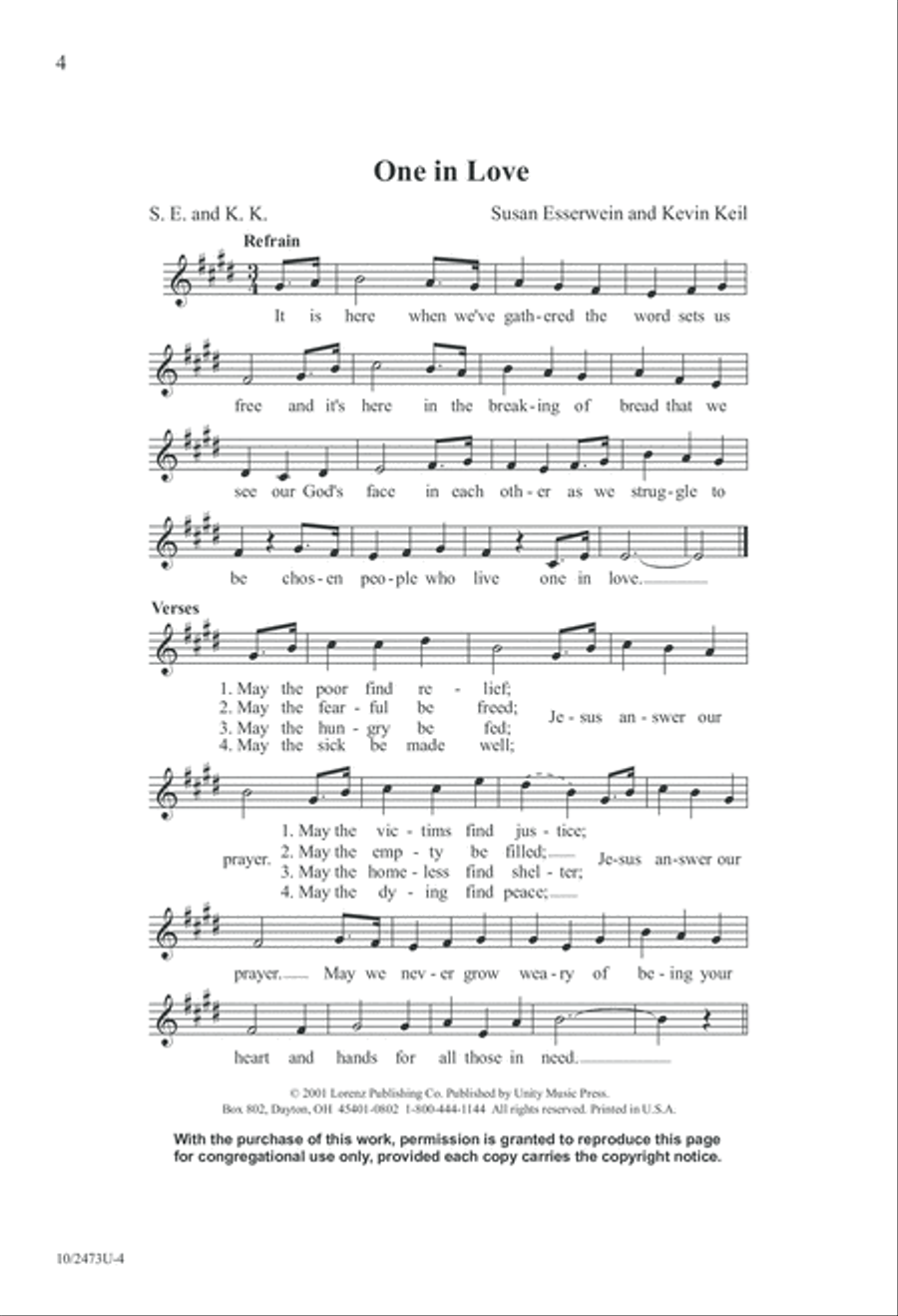 One in Love 4-Part scores gallery preview page 4