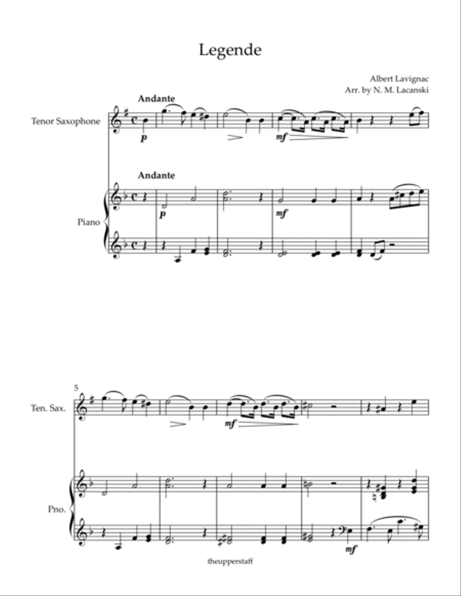 Legende Tenor Saxophone scores gallery preview page 2